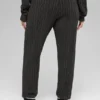 Pantalones «Winter Bliss» de punto trenzado - Gris jaspeado oscuro