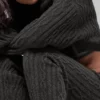 Pantalones «Winter Bliss» de punto trenzado - Gris jaspeado oscuro