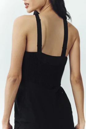 Peto «Bunny Slope» de mezcla de lana – Negro