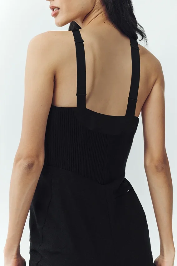 Peto «Bunny Slope» de mezcla de lana – Negro