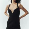 Peto «Bunny Slope» de mezcla de lana – Negro