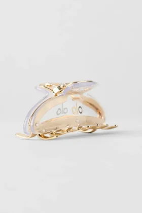 Pinza de acrílico «Illusion» – Transparente/oro cepillado