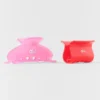 Pinza Effortless Claw Clip (pack de 2) - Rosa corazón de caramelo/Rojo brillante