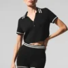 Polo corto de punto «Jersé» - Negro/Marfil