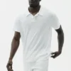 Polo de manga corta «Coastal» de jersey de lino - Blanco