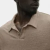 Polo de manga corta «Coastal» de jersey de lino - Gravel