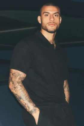 Polo de manga corta «Coastal» de jersey de lino - Negro