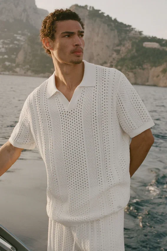Polo de manga corta de punto Coastline - Marfil
