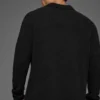 Polo de manga larga de punto texturizado - Negro