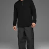 Polo de manga larga de punto texturizado - Negro