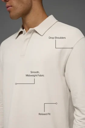 Polo de manga larga «Double Take» – Color hueso