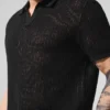 Polo de punto abierto - Negro