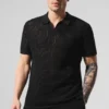 Polo de punto abierto - Negro