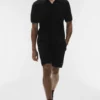 Polo de punto «Coastline» de manga corta - Negro