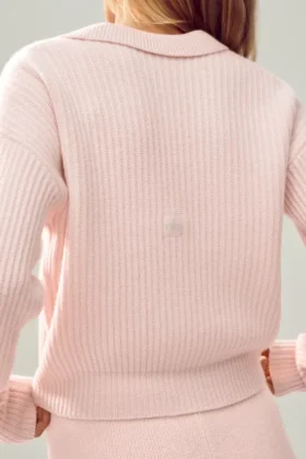 Polo Northstar de cachemira – Rosa escarchado