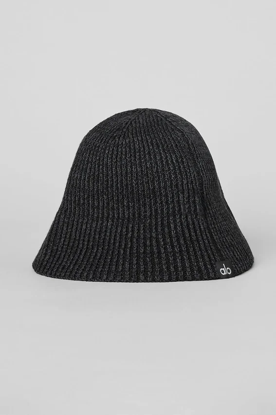 Sombrero cloche de punto vaquero - Negro/Antracita
