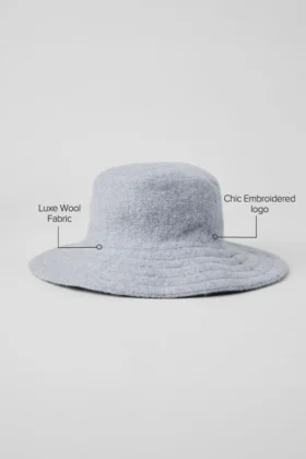 Sombrero de lana merina — Gris jaspeado difuminado
