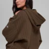 Sudadera con capucha a rayas — Rayas color café expreso