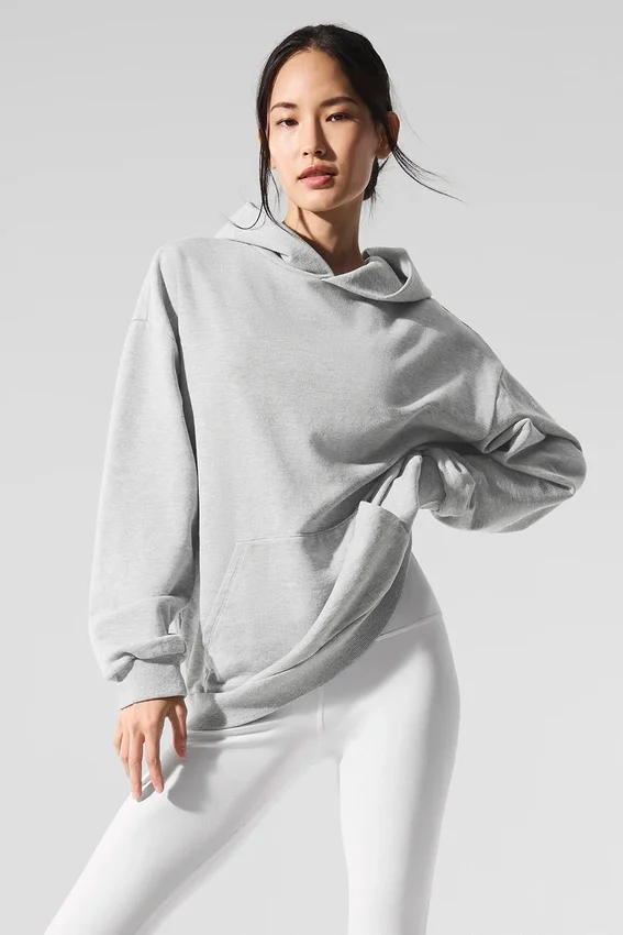Sudadera con capucha Chill - Gris jaspeado deportivo