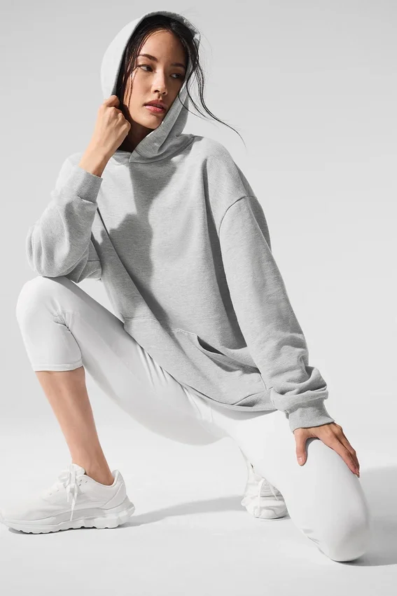 Sudadera con capucha Chill - Gris jaspeado deportivo