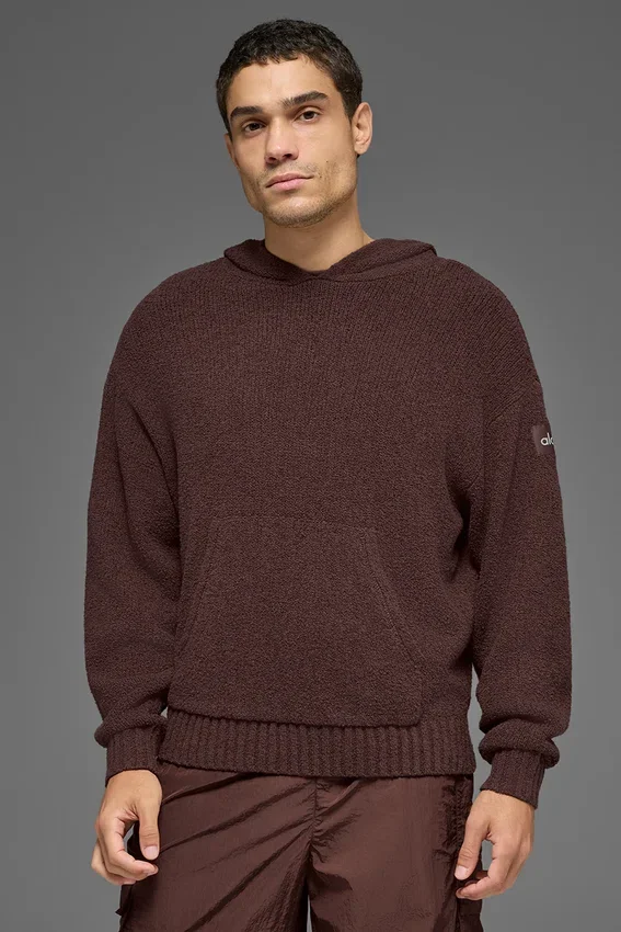 Sudadera con capucha de punto texturizado - Brownstone