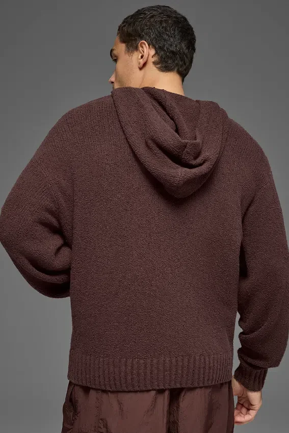 Sudadera con capucha de punto texturizado - Brownstone