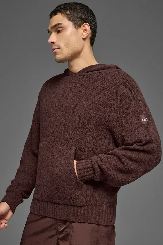 Sudadera con capucha de punto texturizado - Brownstone