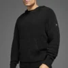 Sudadera con capucha de punto texturizado - Negro