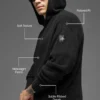 Sudadera con capucha de punto texturizado - Negro