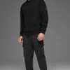 Sudadera con capucha de punto texturizado - Negro