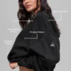 Sudadera con capucha de rayas finas - Rayas finas negras
