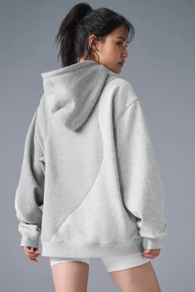 Sudadera con capucha Make Waves – Gris jaspeado deportivo tonal