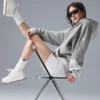 Sudadera con capucha Make Waves - Gris jaspeado deportivo tonal