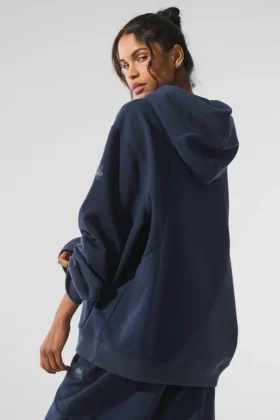 Sudadera con capucha «Make Waves» – Tonalidad azul marino