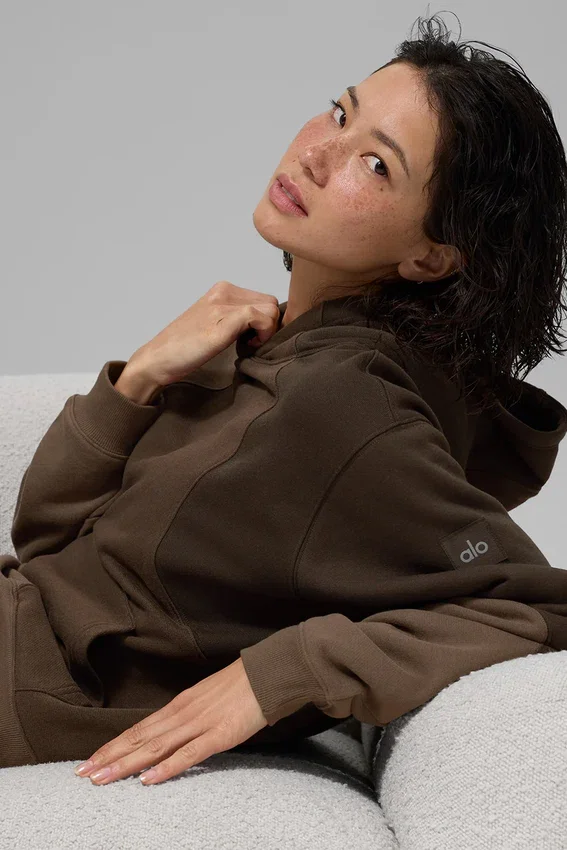 Sudadera con capucha «Make Waves» — Tonalidad espresso