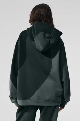 Sudadera con capucha «Make Waves» – Verde carbón tonal