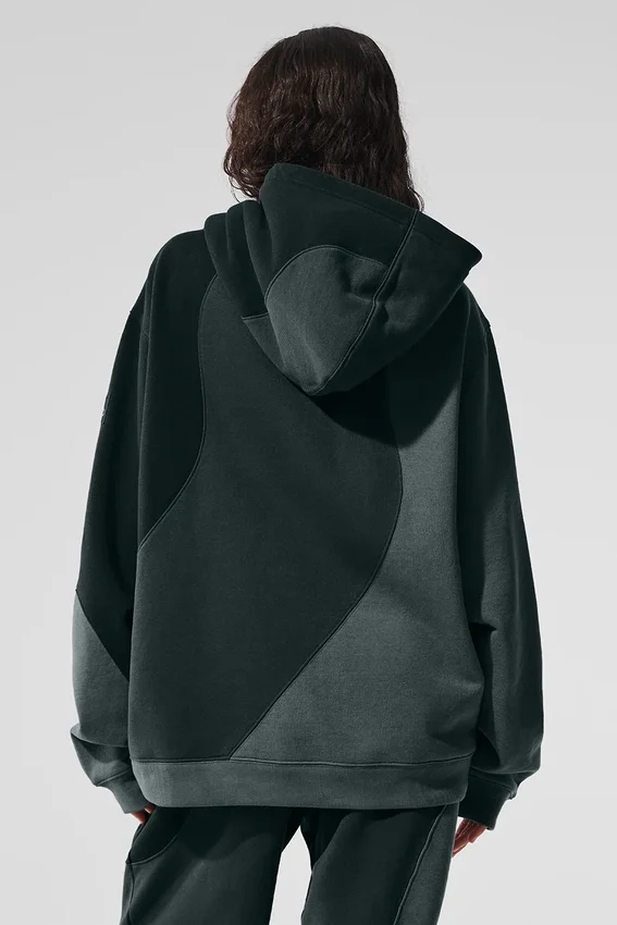 Sudadera con capucha «Make Waves» - Verde carbón tonal