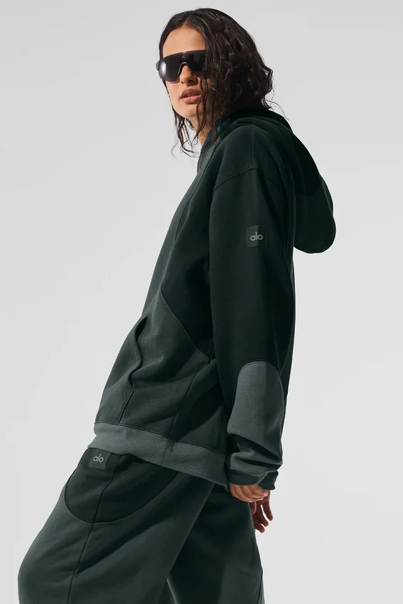 Sudadera con capucha «Make Waves» - Verde carbón tonal
