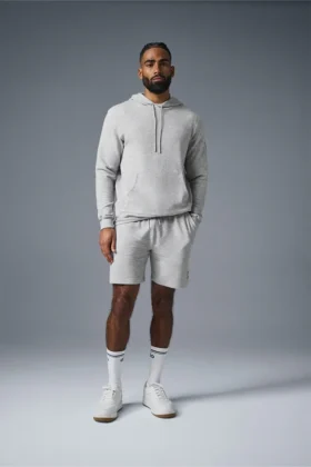 Sudadera con capucha Micro Waffle Fast Break - Gris jaspeado deportivo