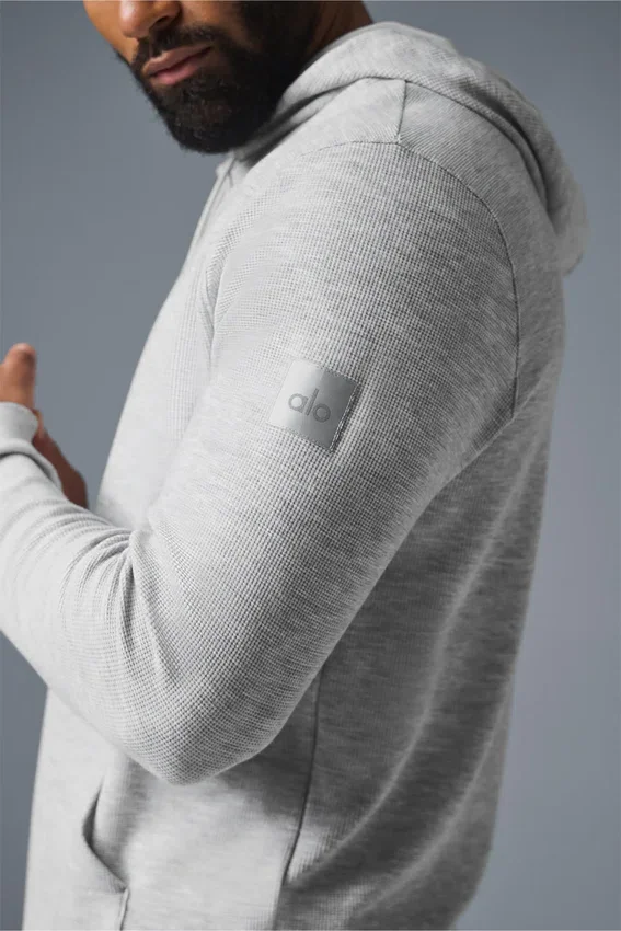 Sudadera con capucha Micro Waffle Fast Break - Gris jaspeado deportivo
