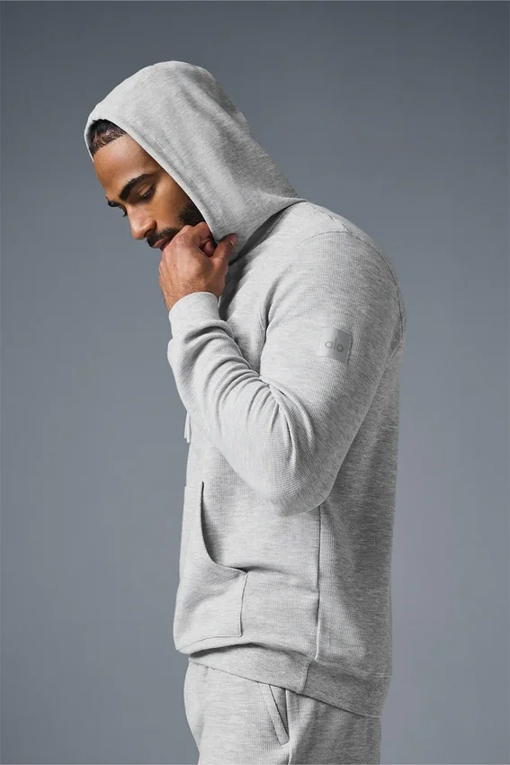 Sudadera con capucha Micro Waffle Fast Break - Gris jaspeado deportivo