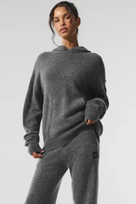 Sudadera con capucha «New Class» de lana y cachemira - Gris platino