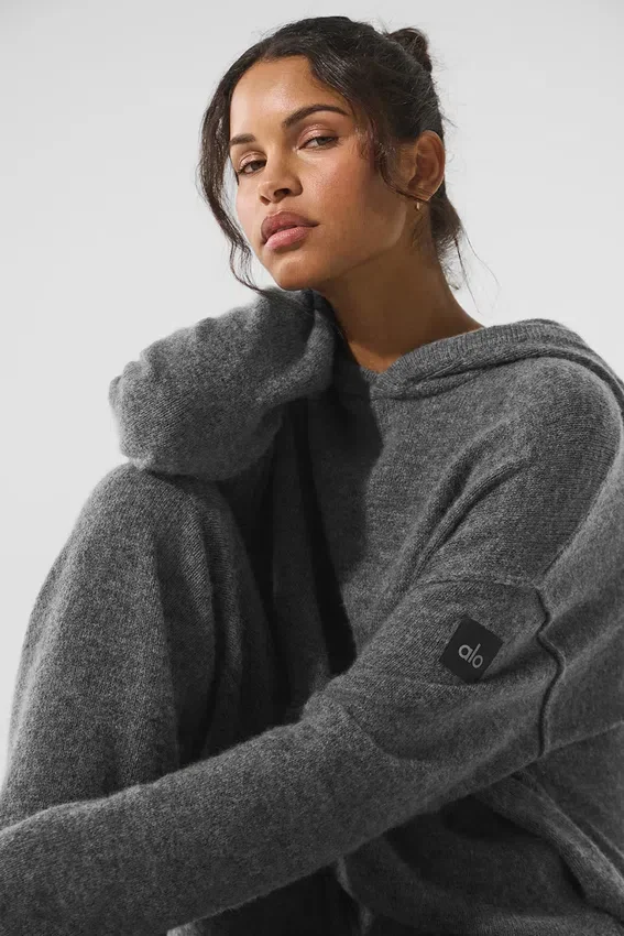 Sudadera con capucha «New Class» de lana y cachemira - Gris platino