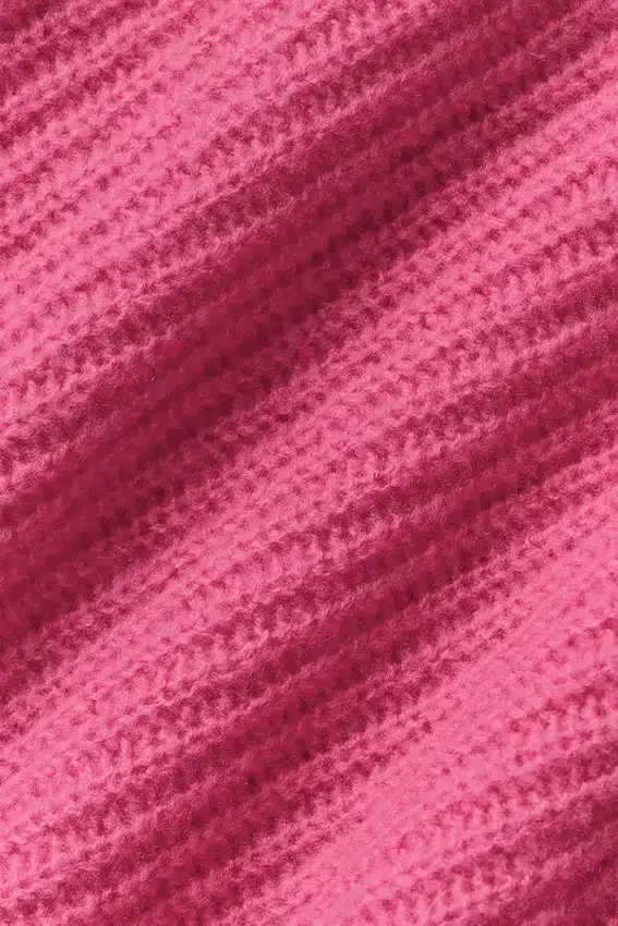 Sudadera con capucha «Noble» de lana y cachemira con canalé y cremallera completa - Rosa paraíso