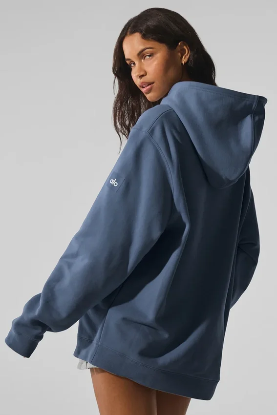 Sudadera con capucha Renown de tejido grueso - Bluestone