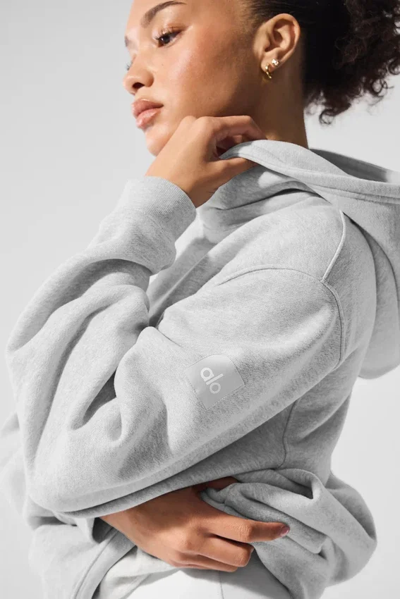 Sudadera con capucha Renown de tejido grueso - Gris jaspeado deportivo