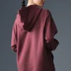 Sudadera con capucha Renown de tejido grueso - Trufa burdeos