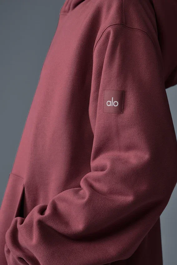 Sudadera con capucha Renown de tejido grueso - Trufa burdeos
