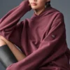 Sudadera con capucha Renown de tejido grueso - Trufa burdeos