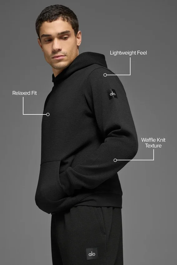 Sudadera con capucha Waffle Lounge - Negro